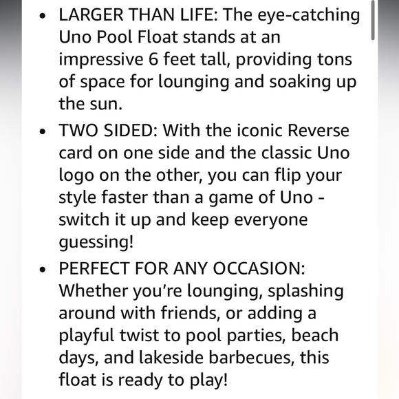 UNO Inflatable Pool Float - Picture 8 of 9